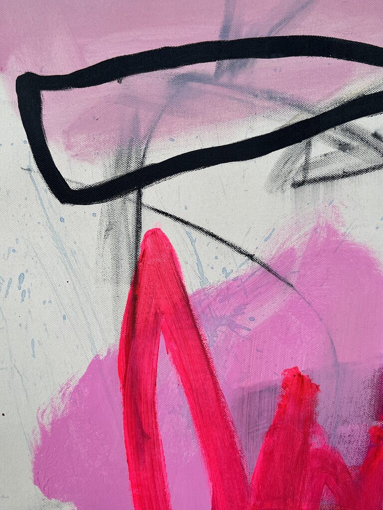 Artwork by Adrienn Krahl, Ocean view, Made of Acrylic, oil pastel and charcoal on canvas 