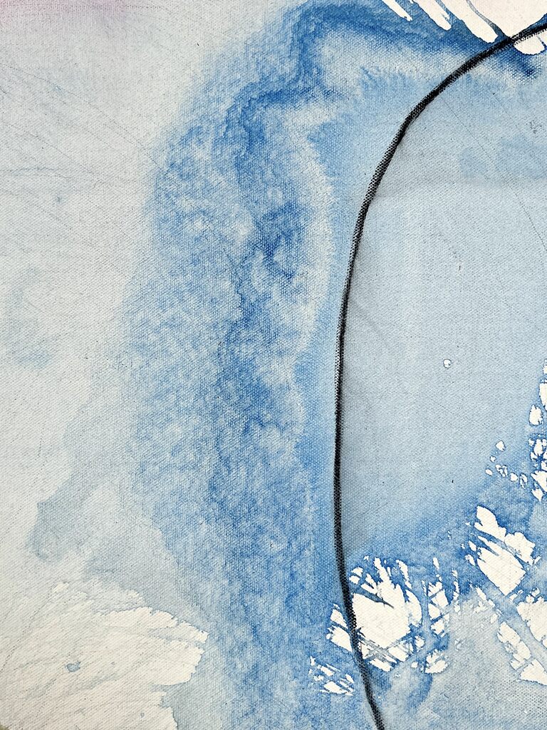 Artwork by Adrienn Krahl, Ocean view, Made of Acrylic, oil pastel and charcoal on canvas 