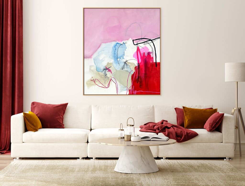 Artwork by Adrienn Krahl, Ocean view, Made of Acrylic, oil pastel and charcoal on canvas 