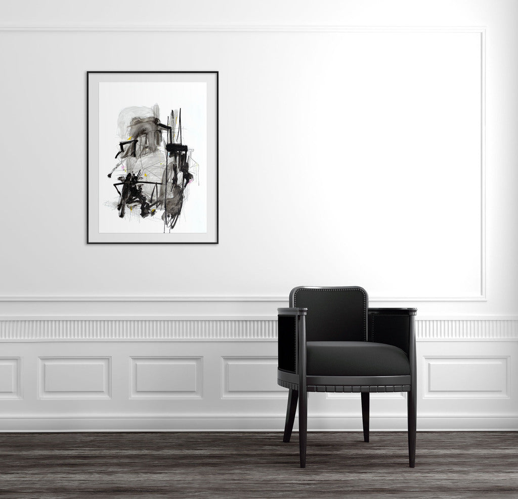 Artwork by Adrienn Krahl, Oscillating resonance, Made of Acrylic, ink and colored pencil on polypropylene paper 