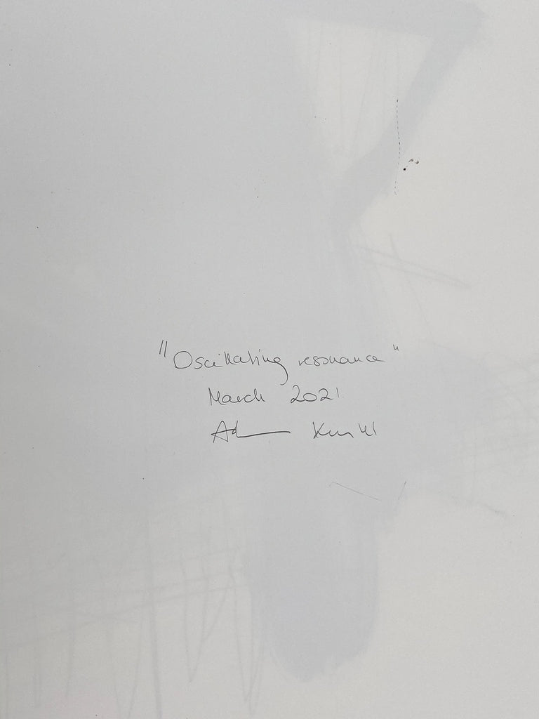 Artwork by Adrienn Krahl, Oscillating resonance, Made of Acrylic, ink and colored pencil on polypropylene paper 