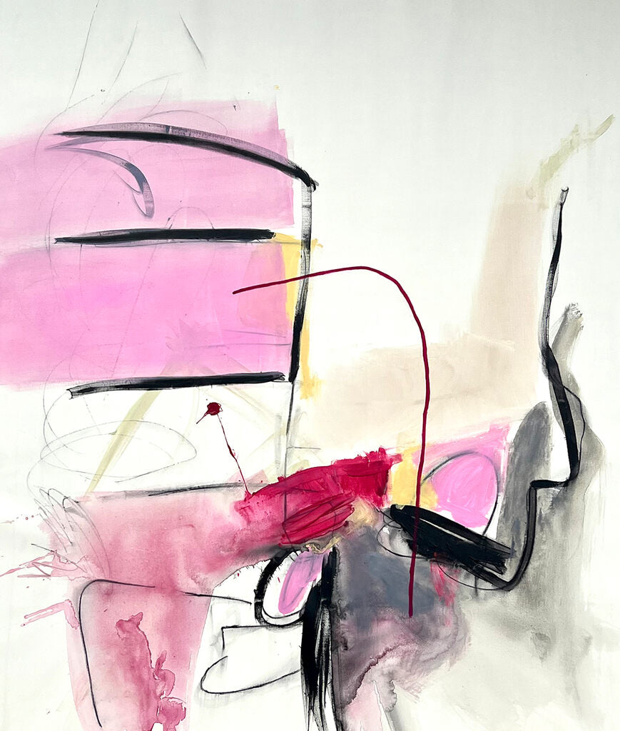 Artwork by Adrienn Krahl, Two Stories, Made of Acrylic, charcoal and graphite on canvas 