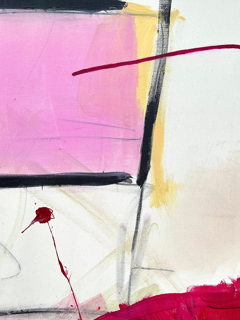 Artwork by Adrienn Krahl, Two Stories, Made of Acrylic, charcoal and graphite on canvas 