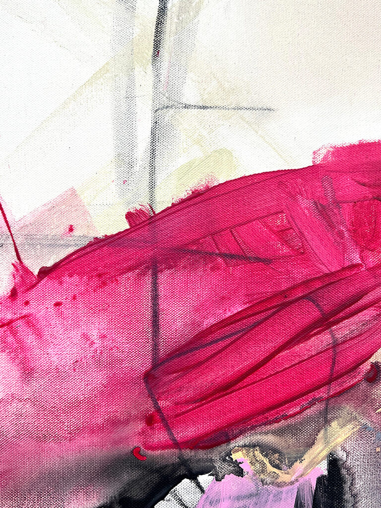 Artwork by Adrienn Krahl, Two Stories, Made of Acrylic, charcoal and graphite on canvas 