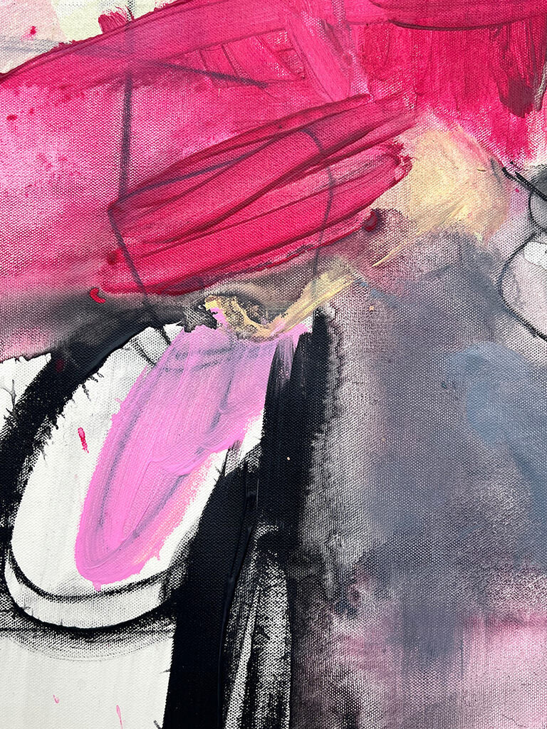 Artwork by Adrienn Krahl, Two Stories, Made of Acrylic, charcoal and graphite on canvas 