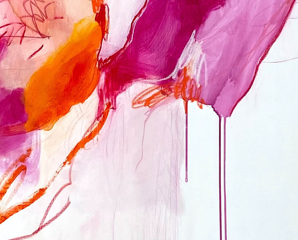 Artwork by Adrienn Krahl, Waterlilies 1, Made of Acrylic, oil bar, oil pastel and graphite on canvas 