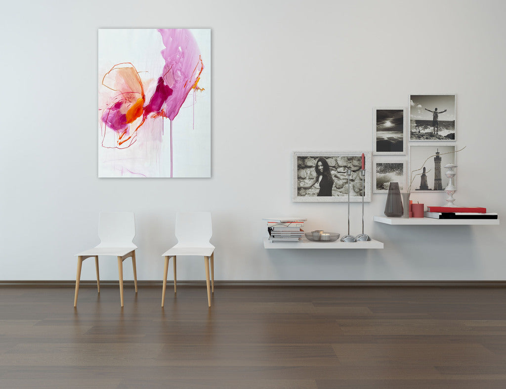 Artwork by Adrienn Krahl, Waterlilies 1, Made of Acrylic, oil bar, oil pastel and graphite on canvas 