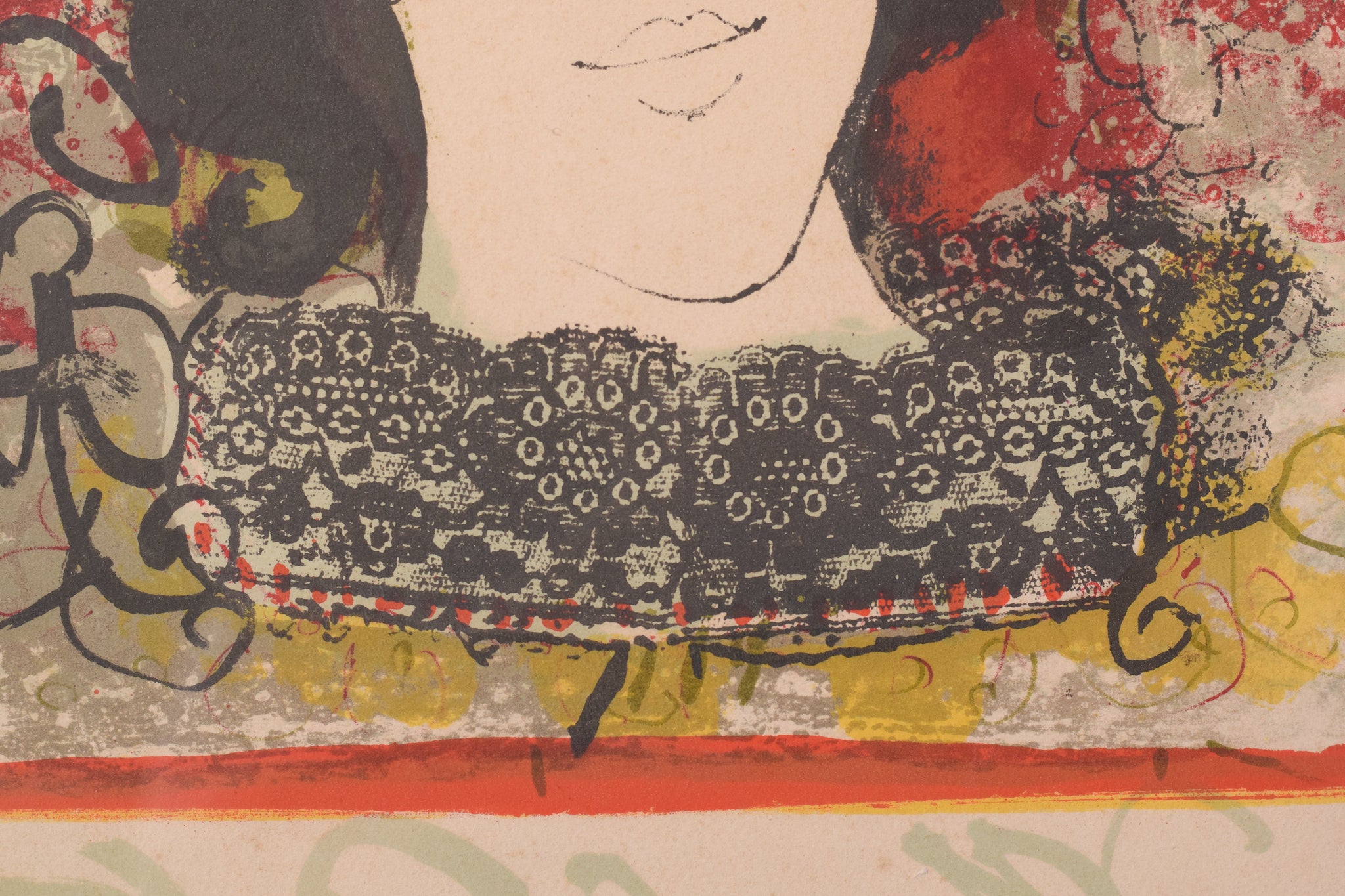 Artwork by Agustín Ubeda, Lady with Fruit, Made of Silk-screen 