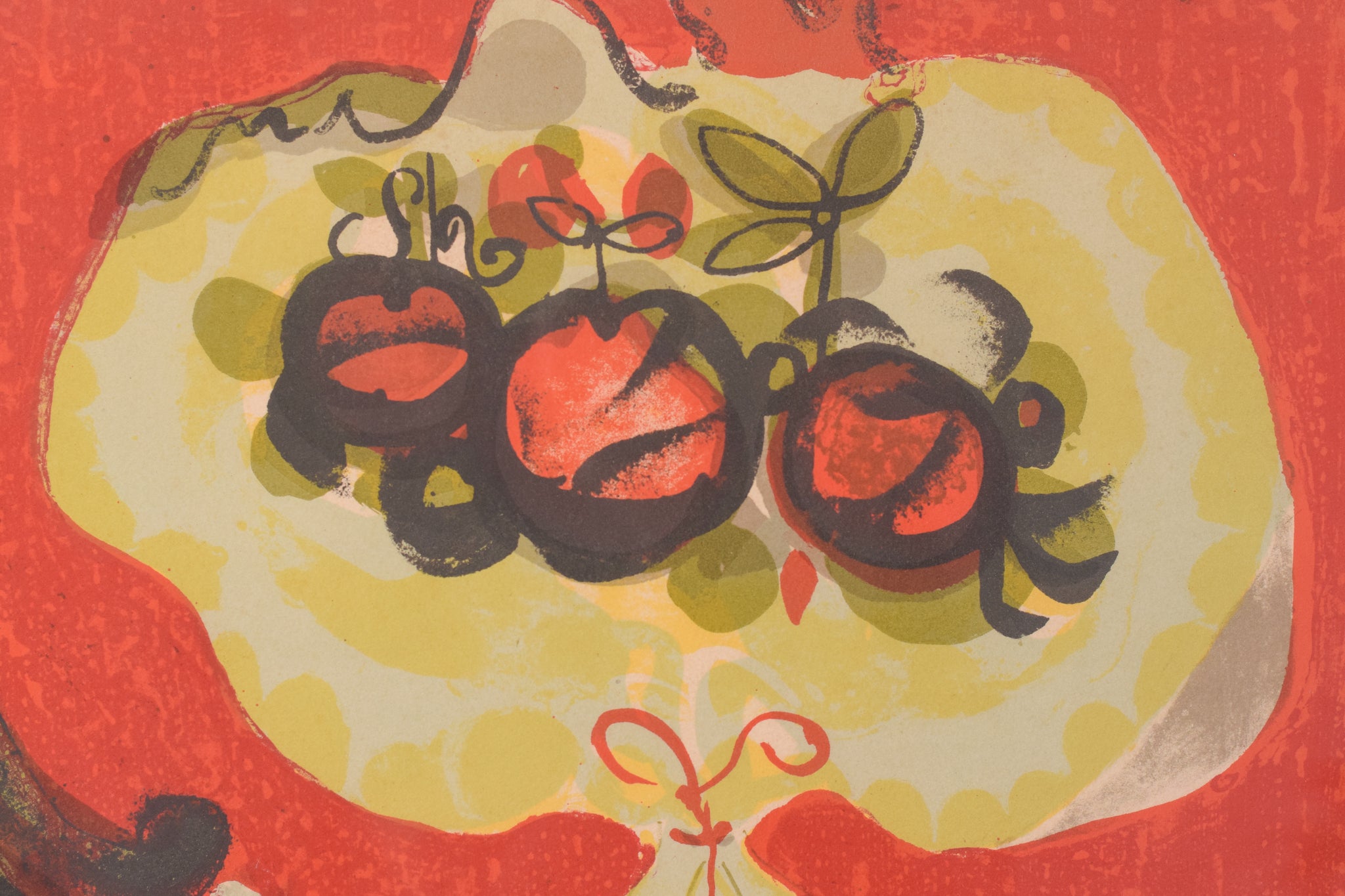 Artwork by Agustín Ubeda, Lady with Fruit, Made of Silk-screen 