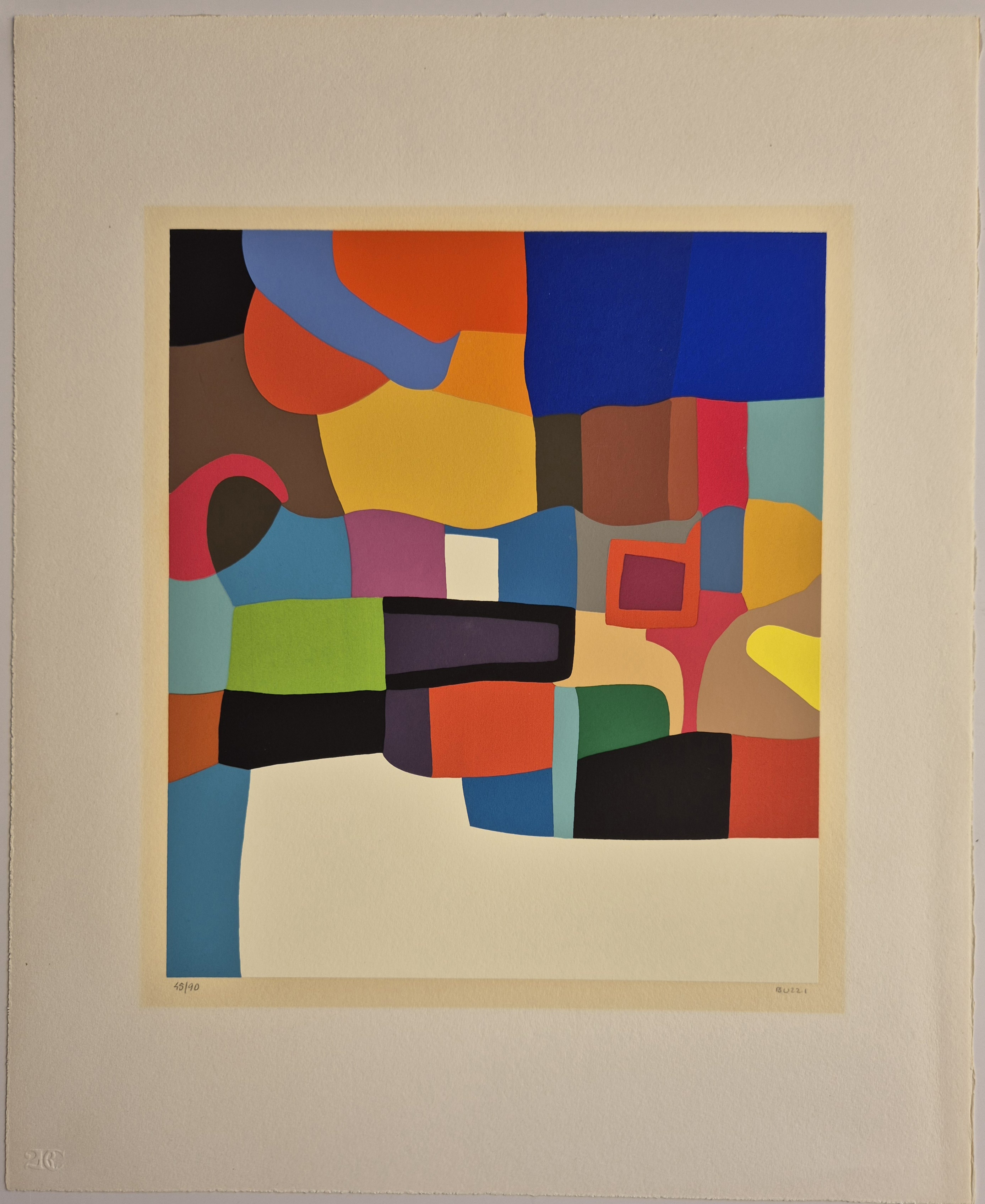 A picture of a painting on a wall in a room.