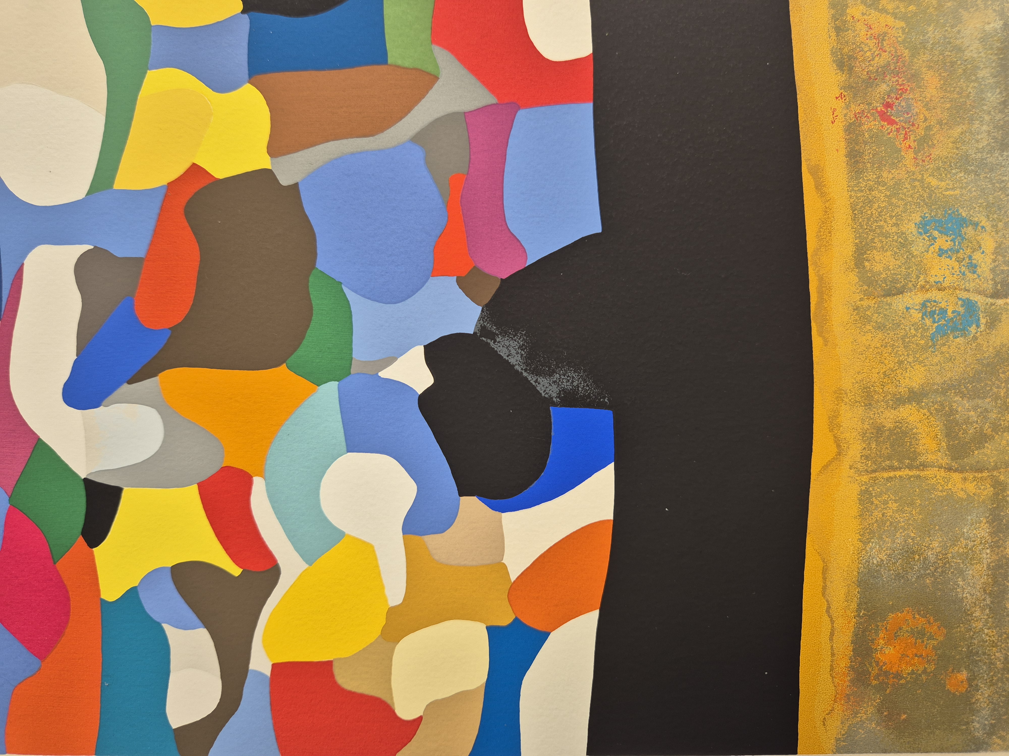 A picture of a painting on a white wall.