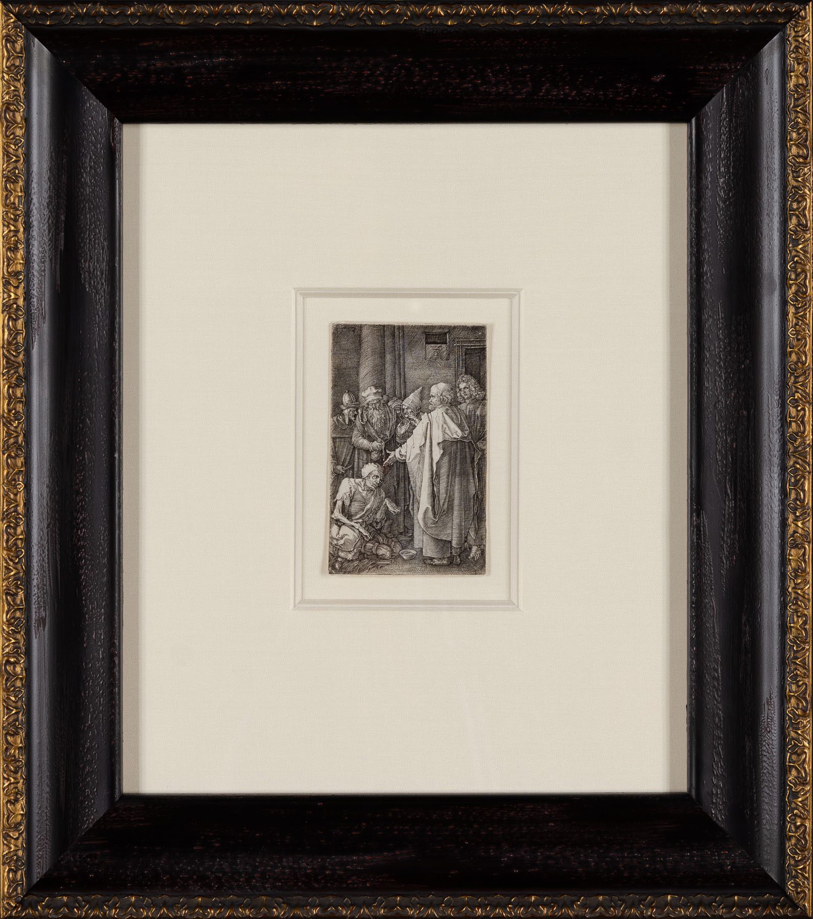 Artwork by Albrecht Dürer, St. Peter And St. John Healing The Cripple, Made of Engraving 