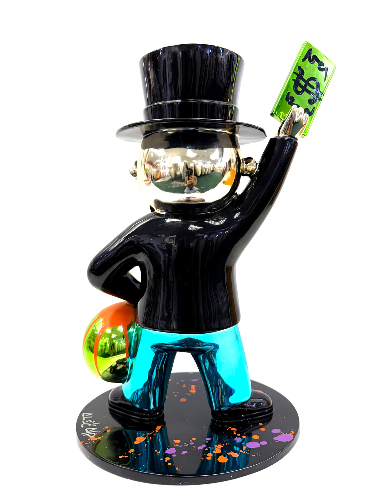 Artwork by Alec Monopoly, Monopoly Man , Made of Fiberglass sculpture with acrylic paint 