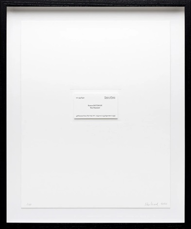 Artwork by Alex Israel, American Psycho, Made of Letterpress business card 