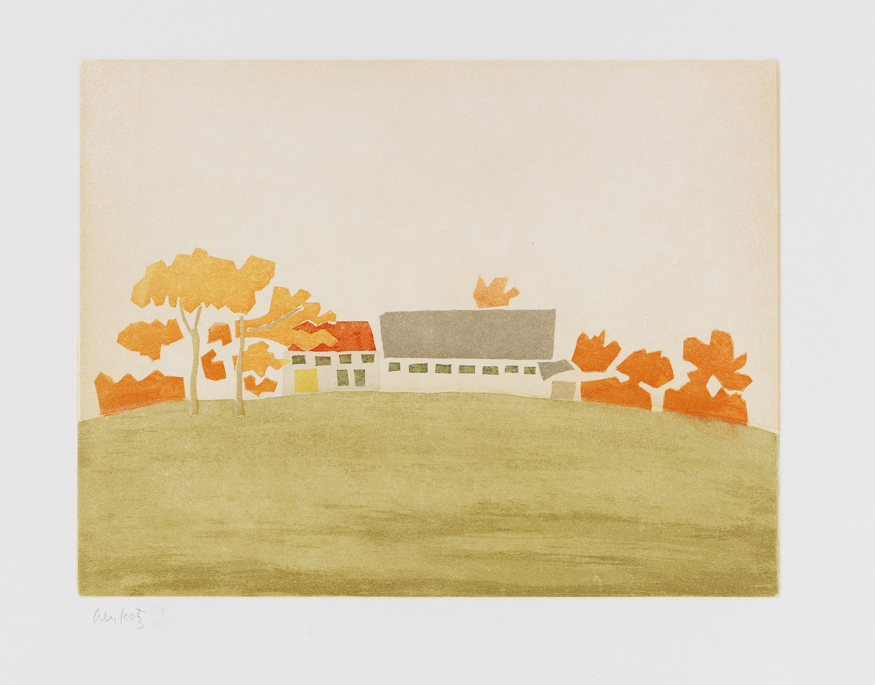 House and Barn, 1954/2008 by Alex Katz, 2008