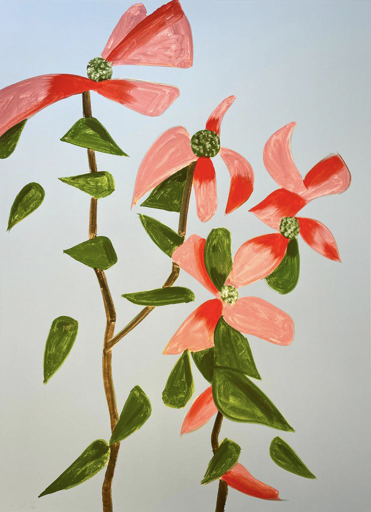 Artwork by Alex Katz, Red Dogwood 2 from Flowers Portfolio, Made of Archival pigment inks on Innova Etching Cotton Rag 315 gsm paper 