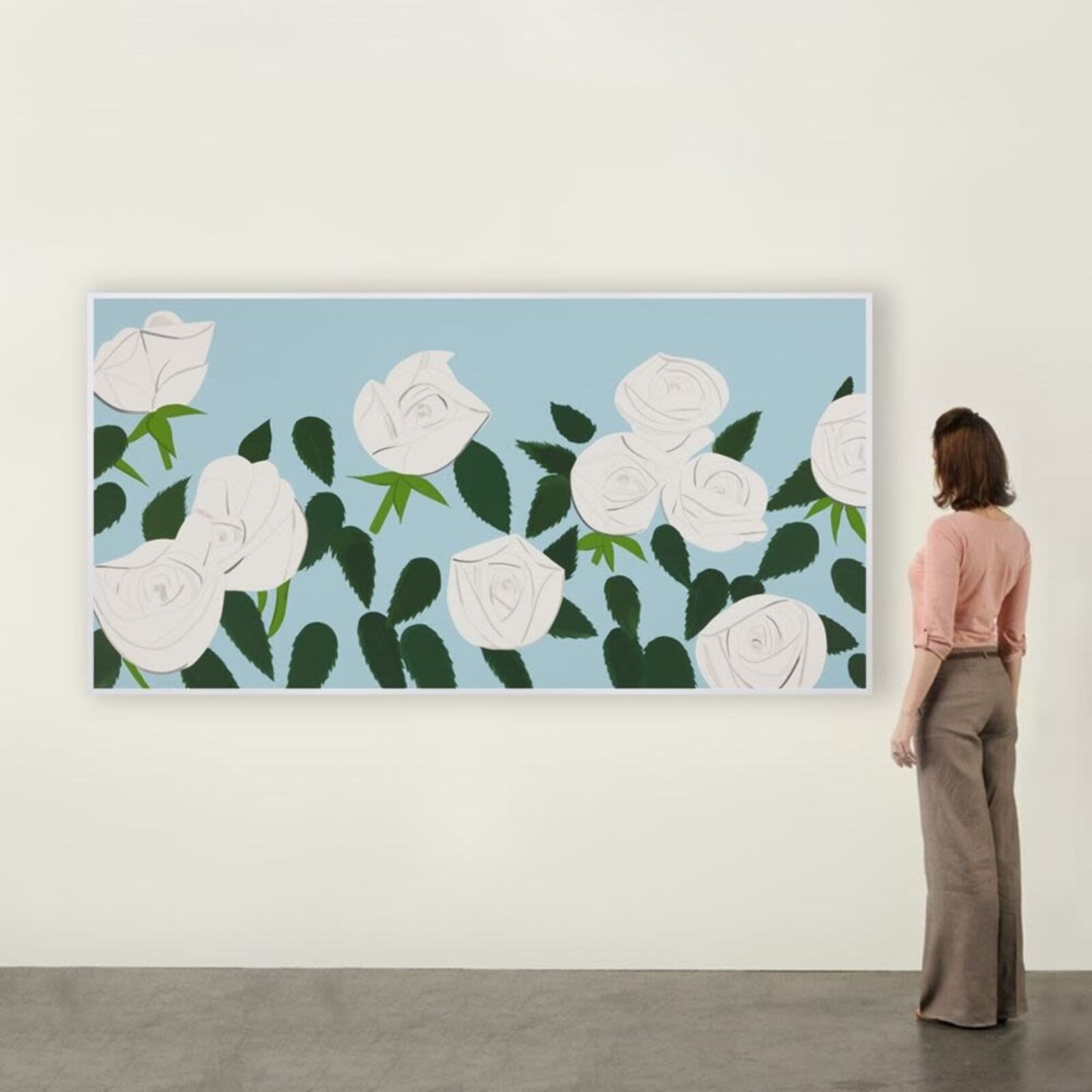 white roses on a blue background