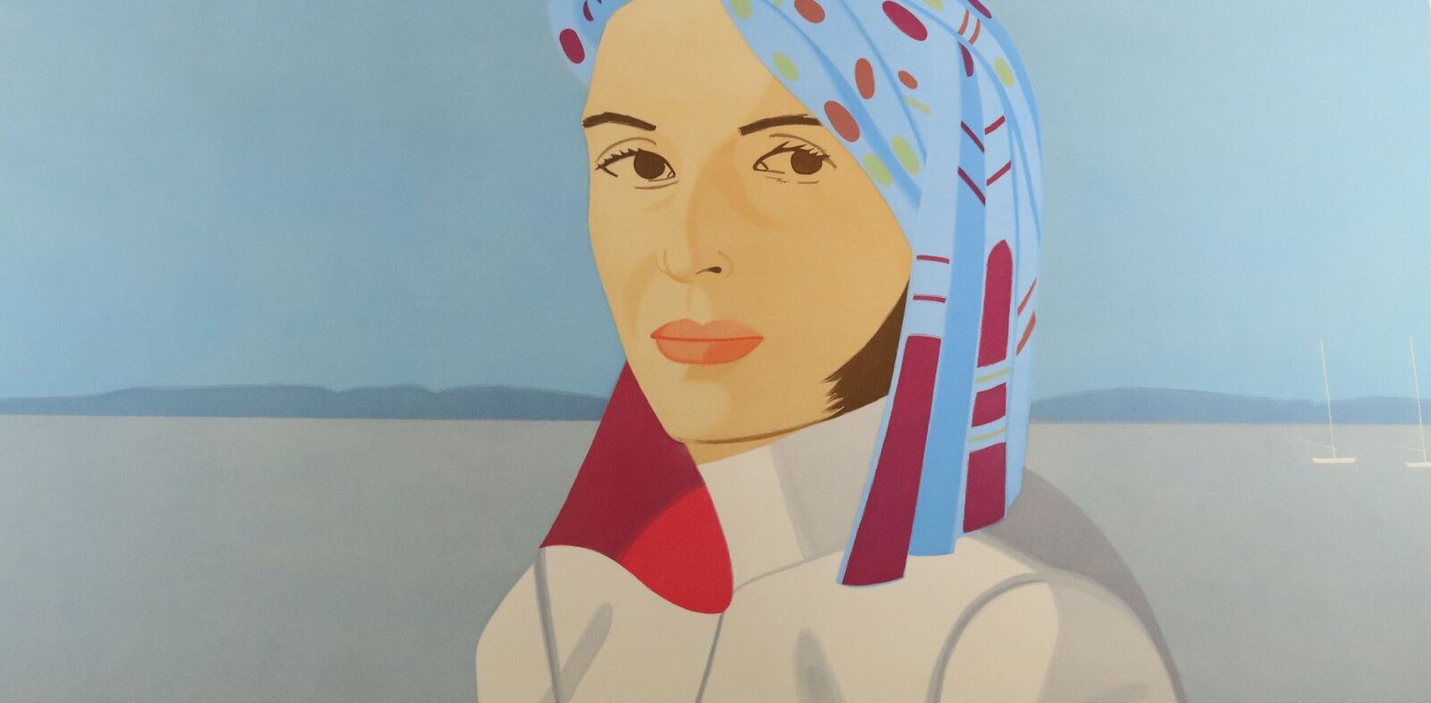 A painting of a woman with a turban on her head.