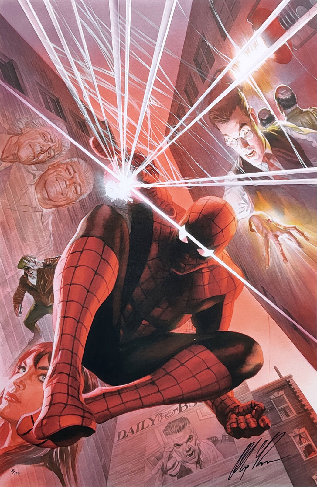 Artwork by Alex Ross, WITH GREAT POWER (MARVEL AVENGERS), Made of Giclee On Canvas 
