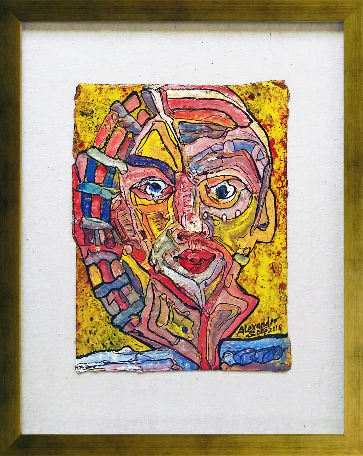 Artwork by Alexander Gore, The Artistic Language Of A Panaramic Face, Made of Oil On Paper 