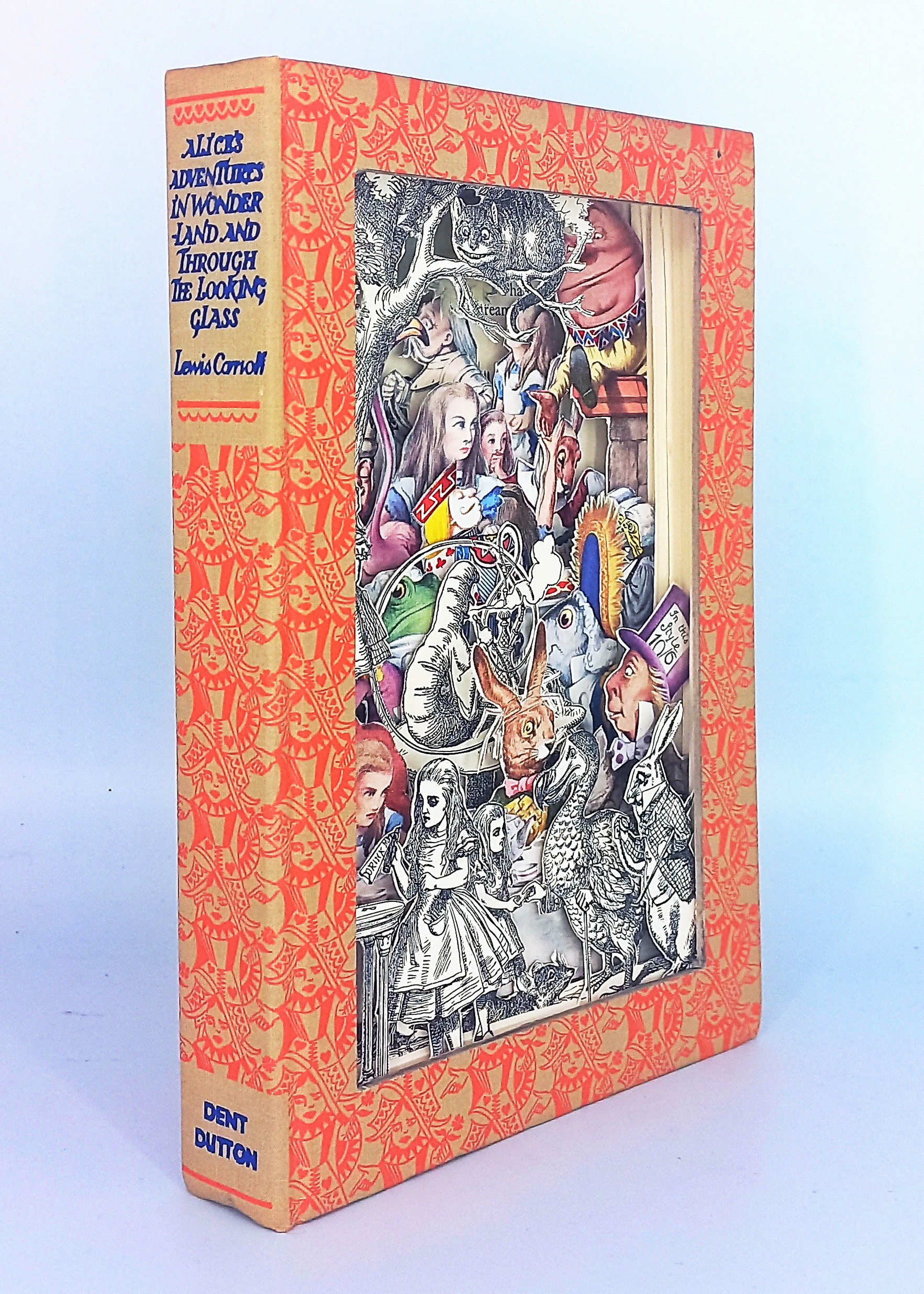 A book with a picture of Alice in Wonderland on it.