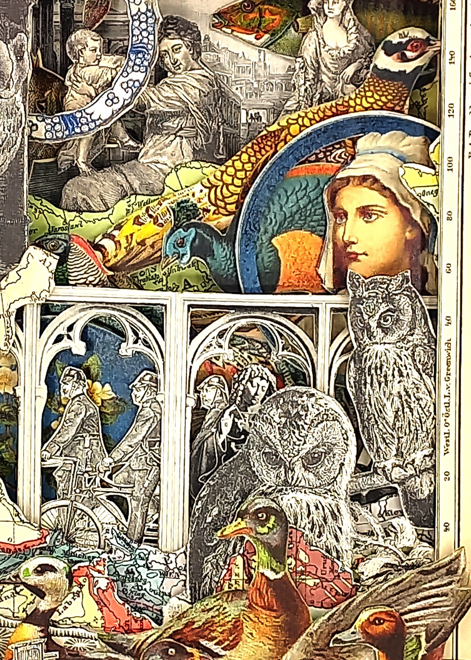 A book with a brown cover sitting on top of a white table.