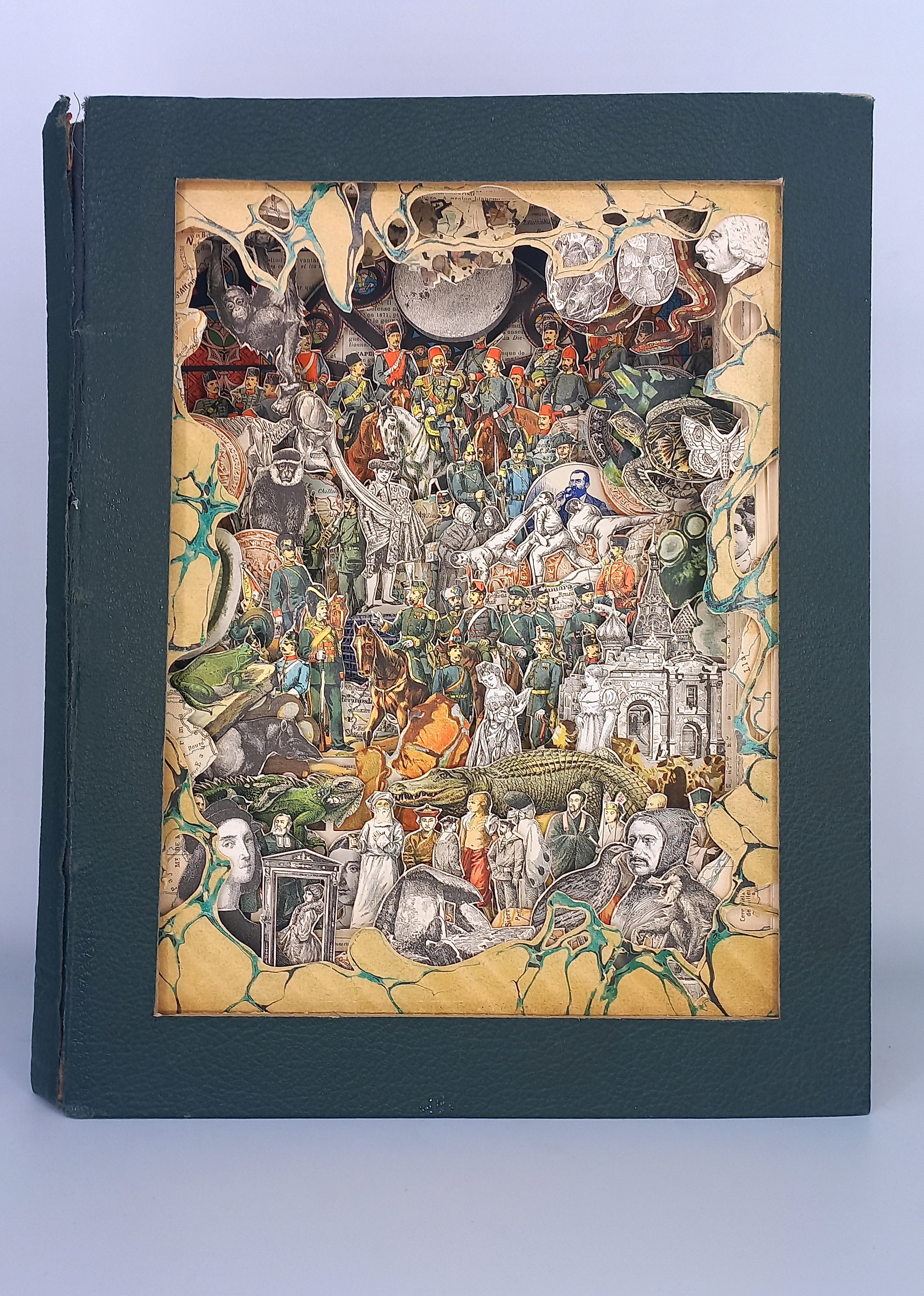 A book with a picture of a group of people on it.