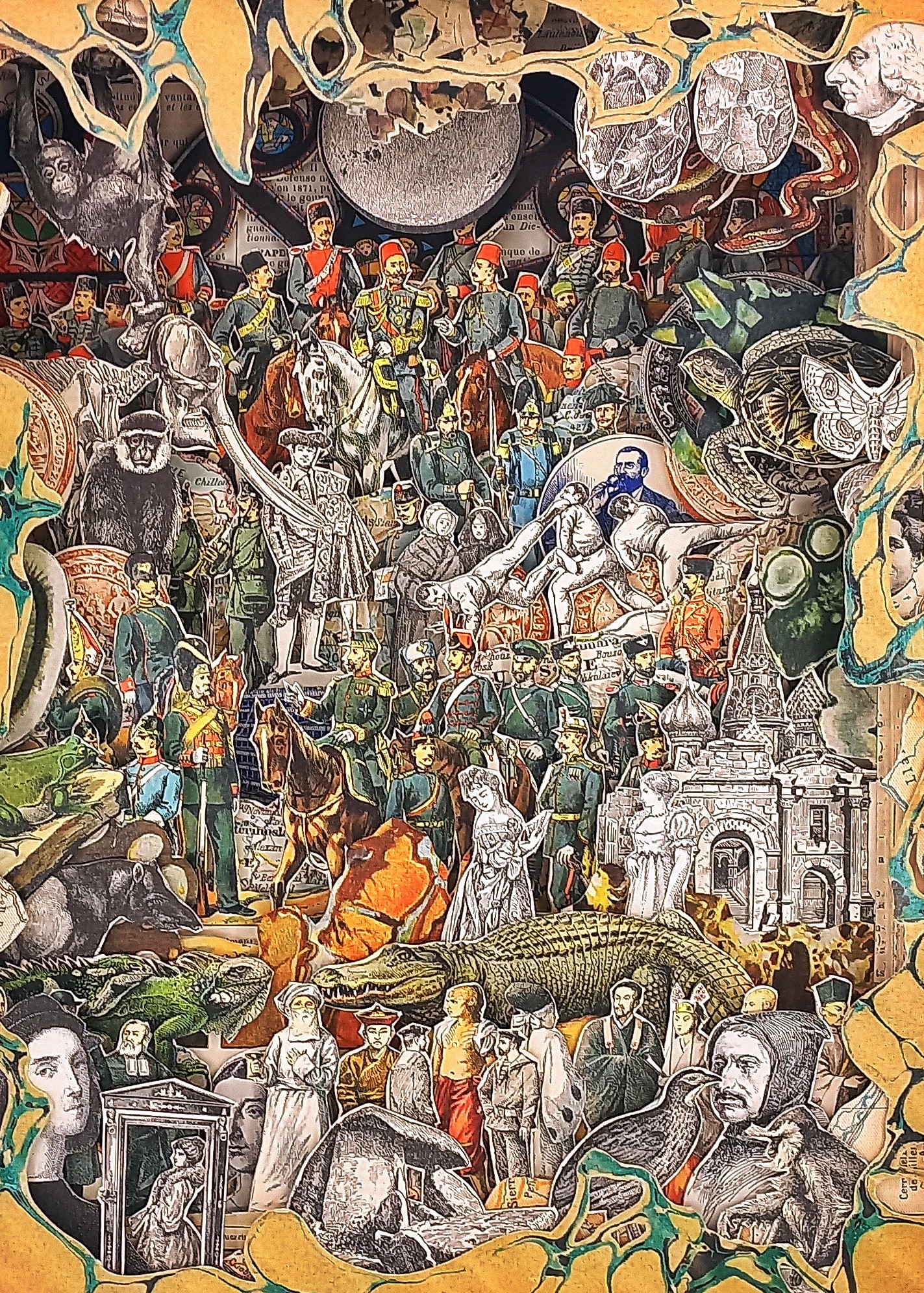 A book with a picture of a group of people on it.