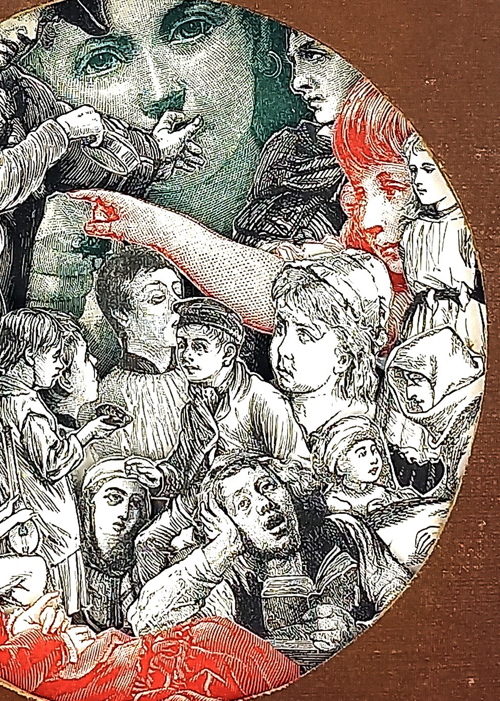 A brown book with a black pen on top of it.