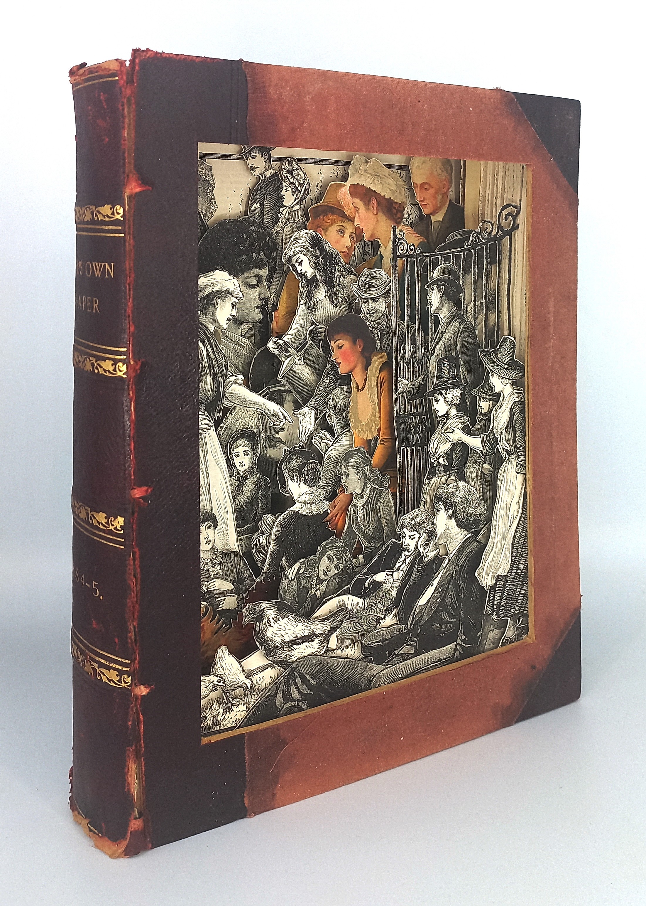 A brown book with gold lettering on the cover.