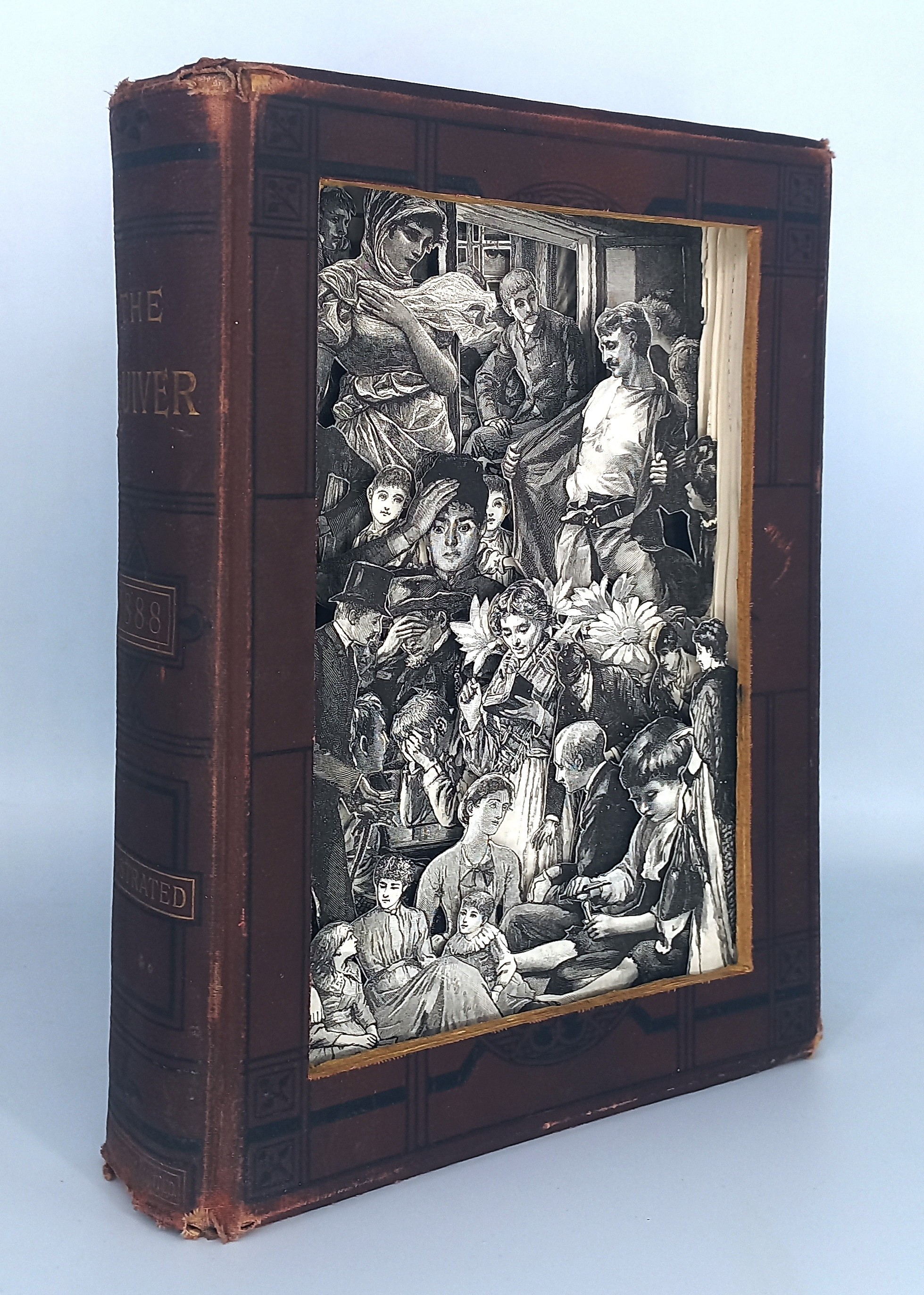 A book with a picture of a group of people on it.