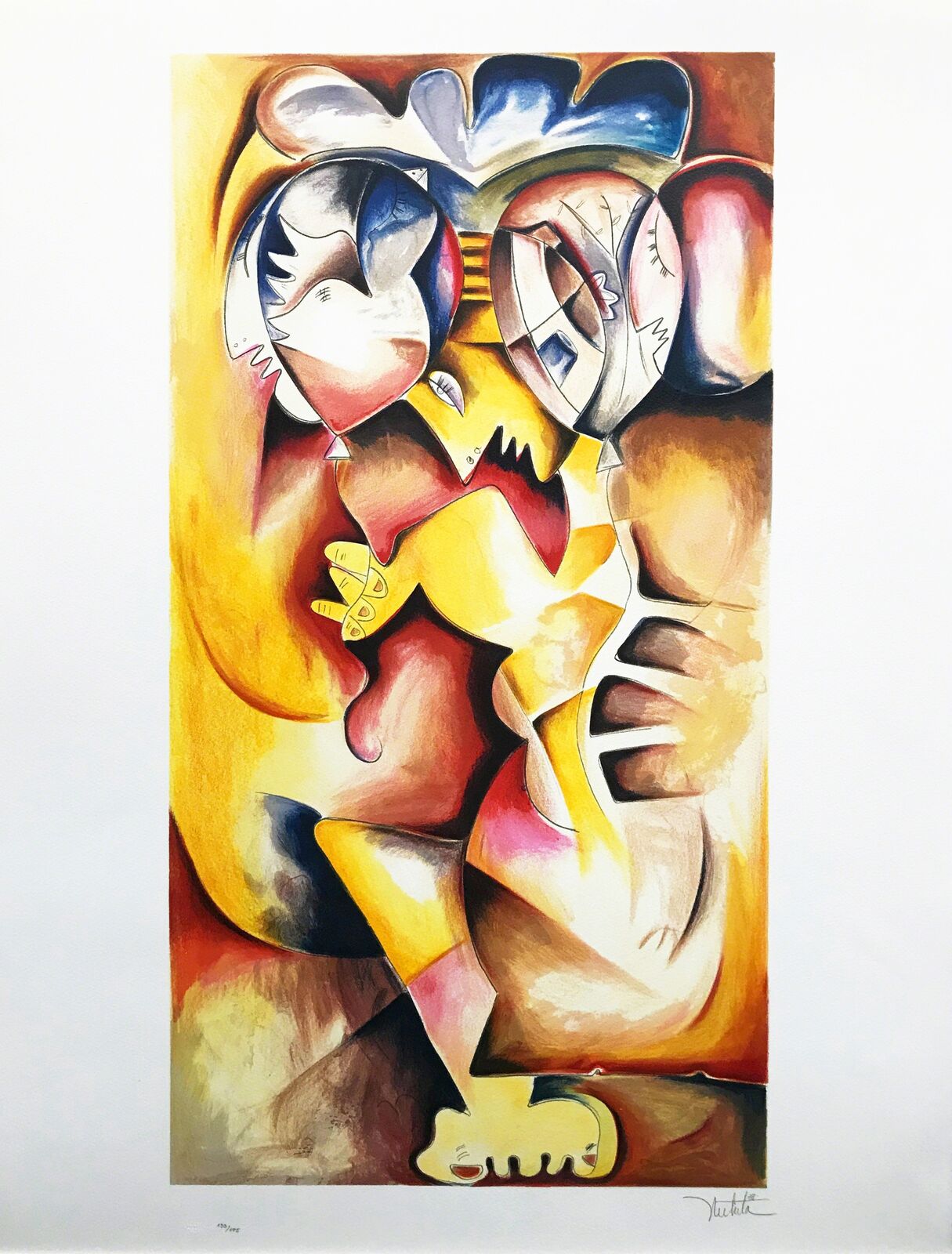 a painting of a woman with a hat on her head