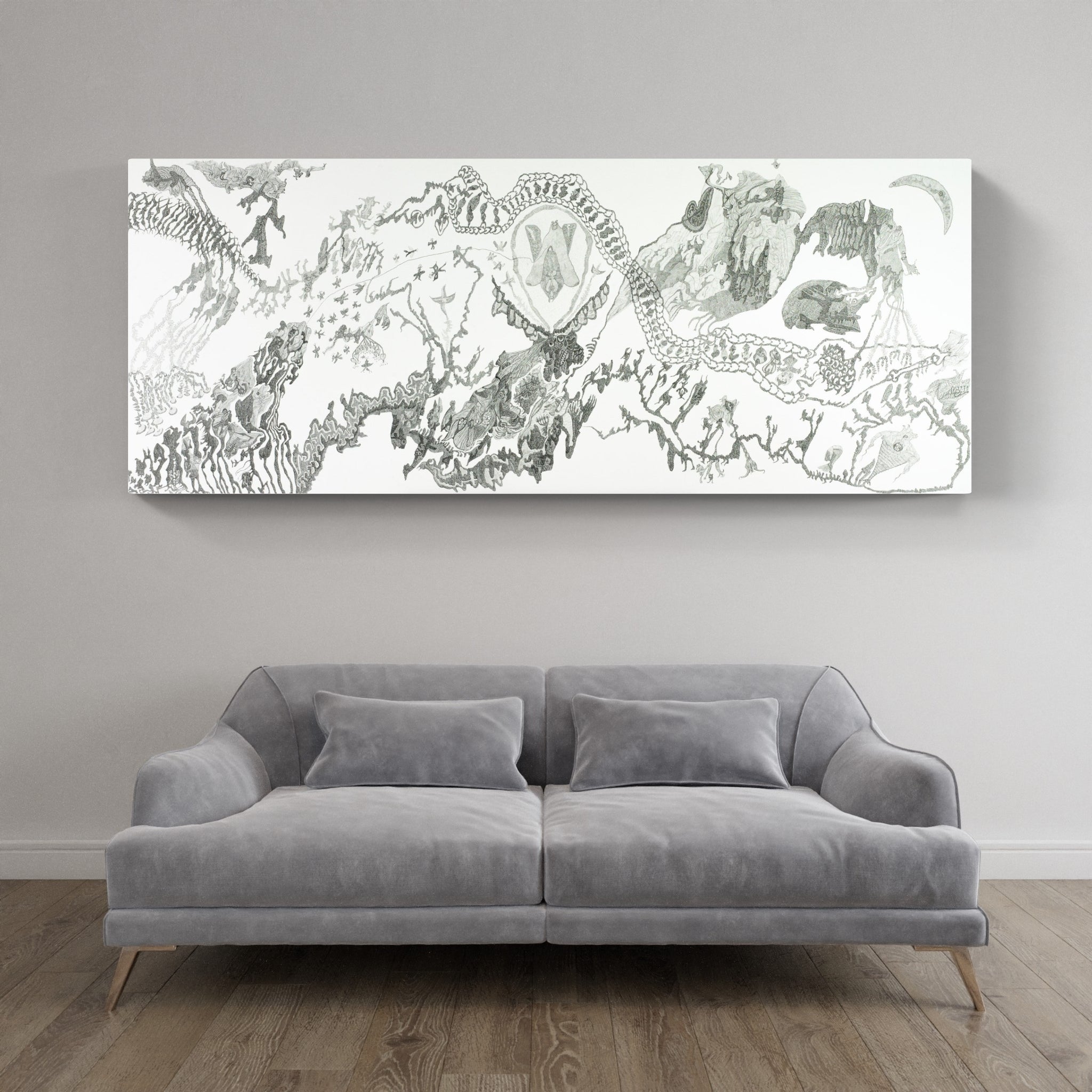 Artwork by Alfred Neumayr, Roccoco Cefirius Mazoomas, Made of Indian ink on canvas 
