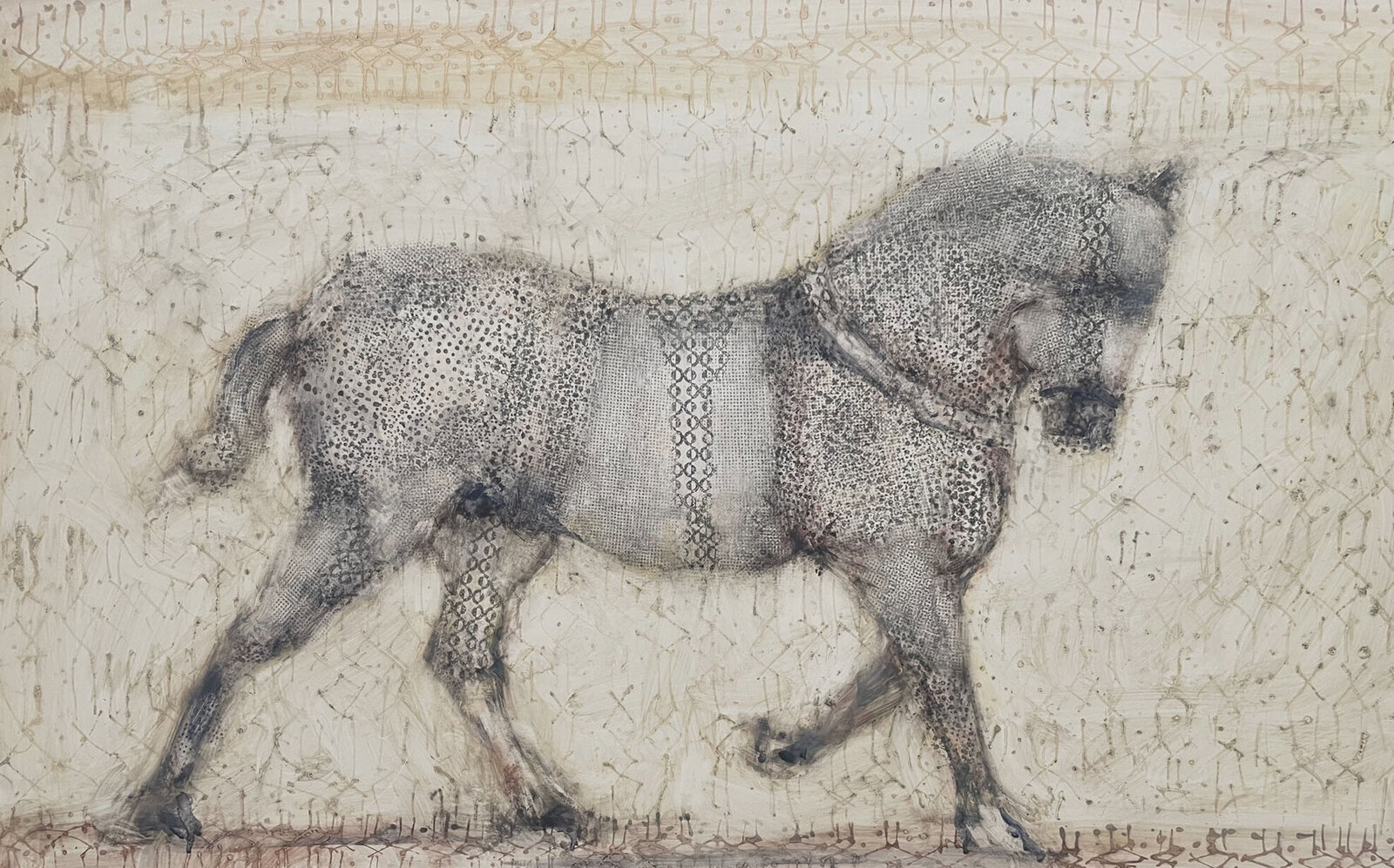 A drawing of a horse on a piece of paper.