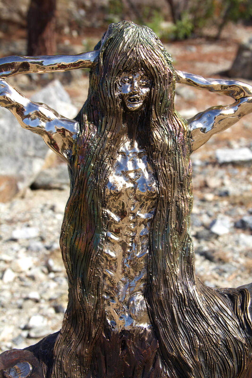 Artwork by Allison Schulnik, Centaurette 8, Made of Cast bronze on stone base 