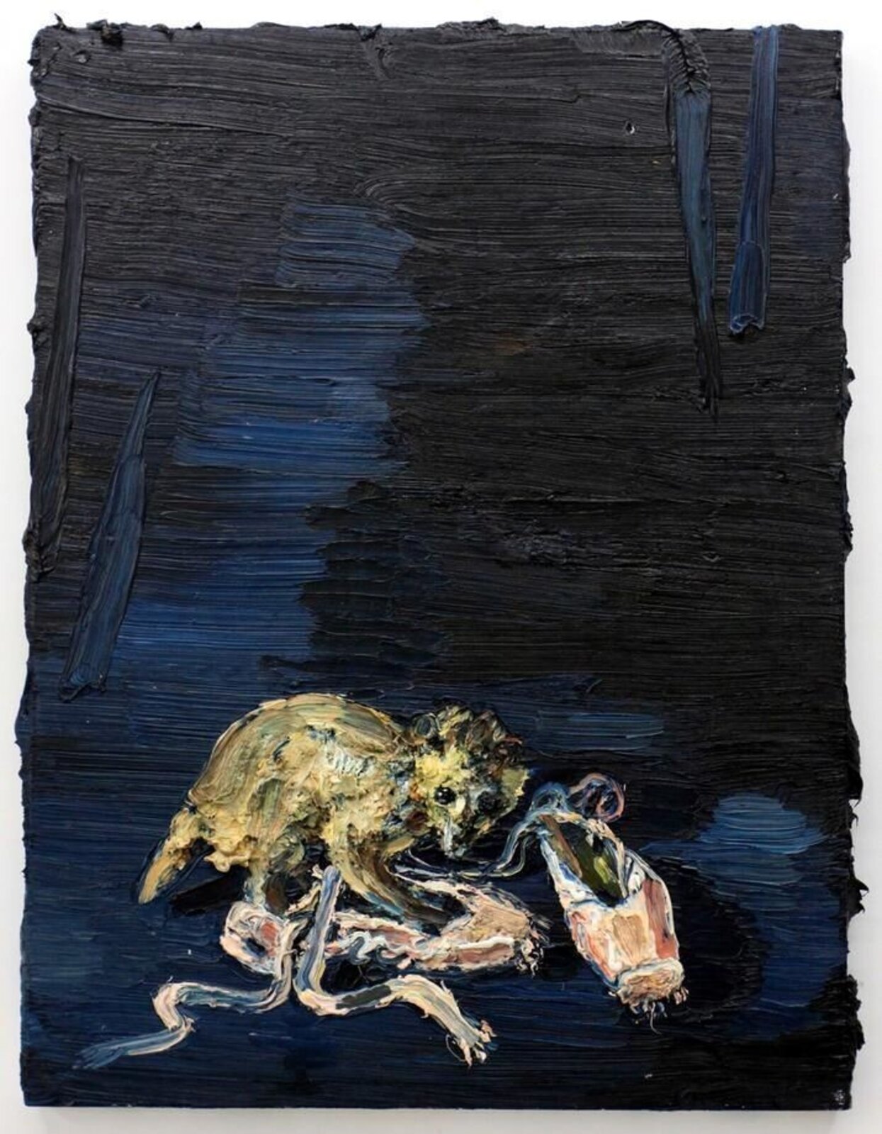 Artwork by Allison Schulnik, Critter with Pointe Shoes, Made of Oil on canvas 