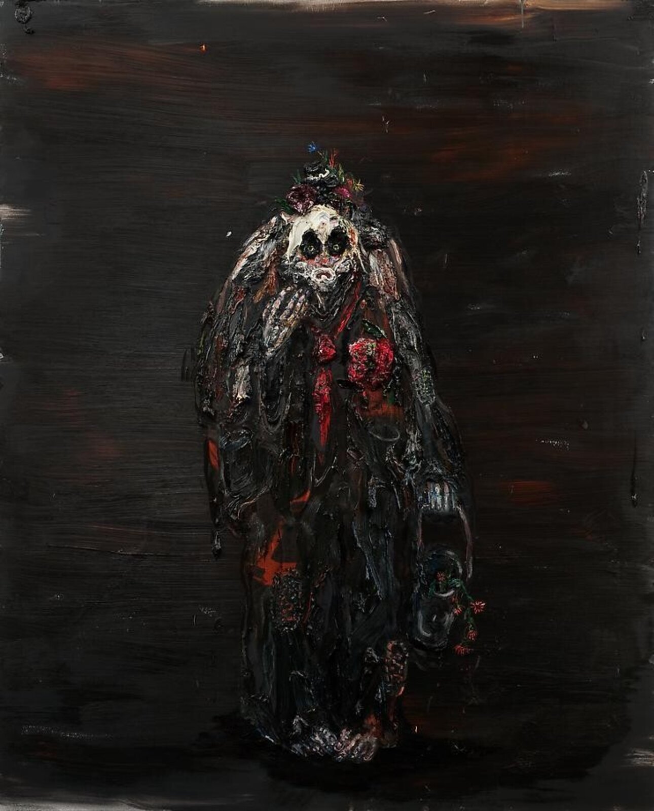 Hobo Clown with Bucket by Allison Schulnik, 2011