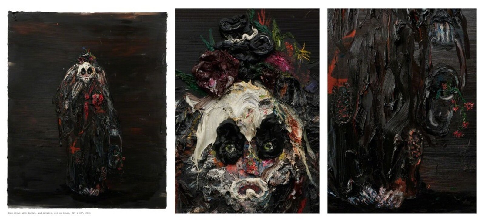 Artwork by Allison Schulnik, Hobo Clown with Bucket, Made of Oil on linen 