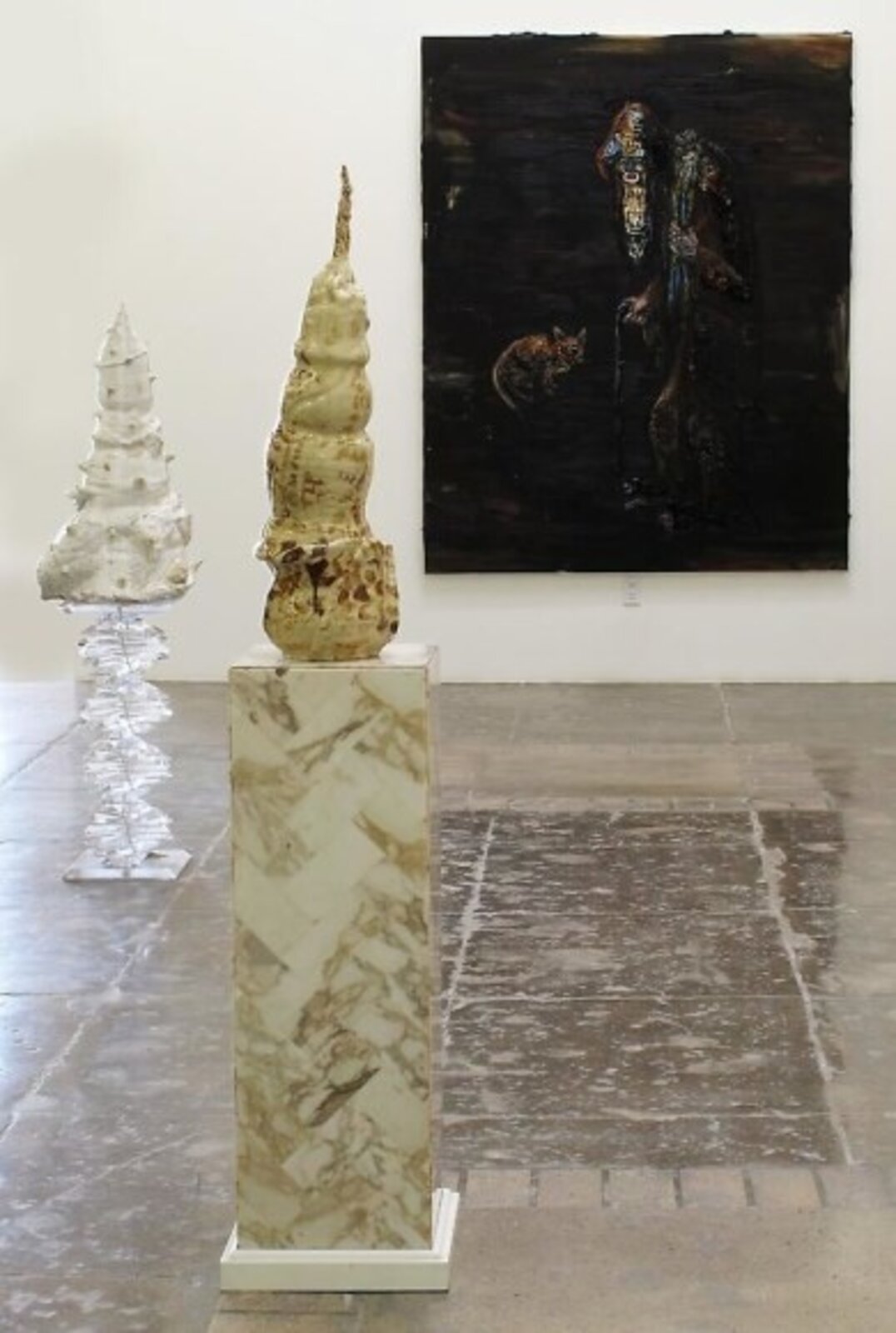 Artwork by Allison Schulnik, Sailor With Mother Cat, Made of Oil on linen 