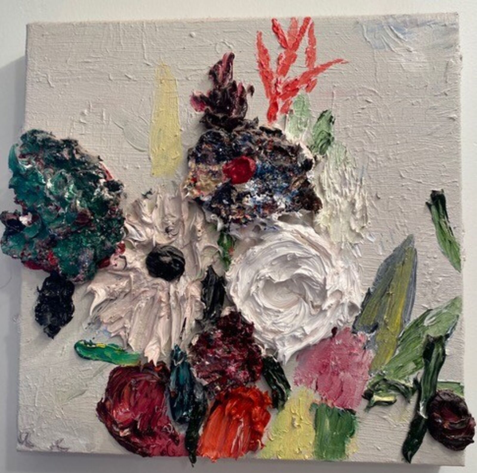 Artwork by Allison Schulnik, Flowers For Mickey #4, Made of Oil on canvas over panel 