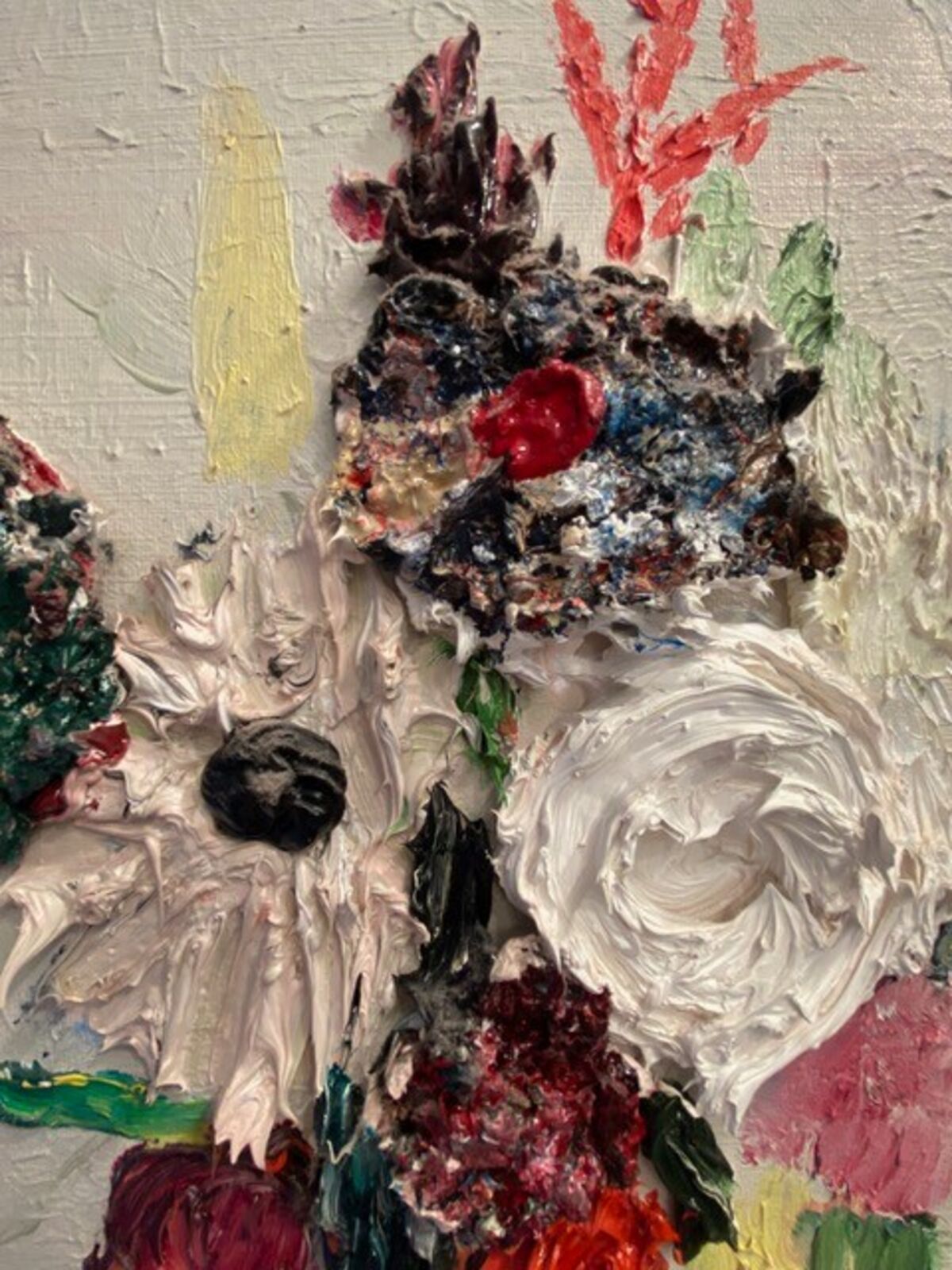 Artwork by Allison Schulnik, Flowers For Mickey #4, Made of Oil on canvas over panel 