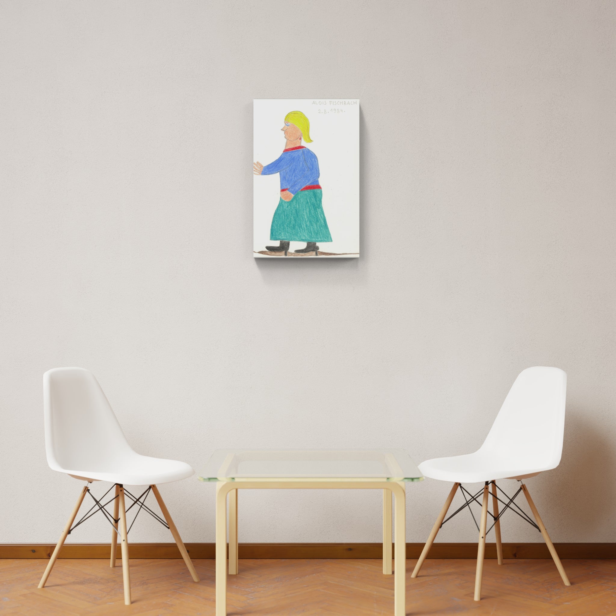 Artwork by Alois Fischbach, Woman, Made of Pencil, coloured pencils 