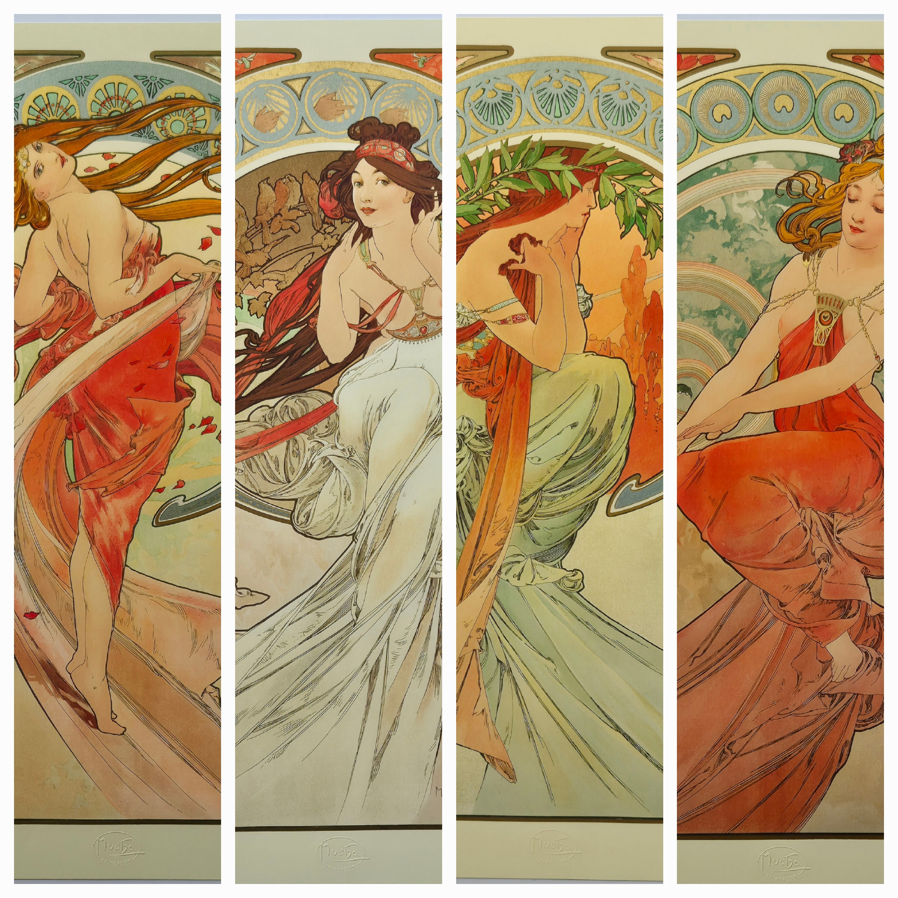 The Arts, Set of 4 by Alphonse Mucha