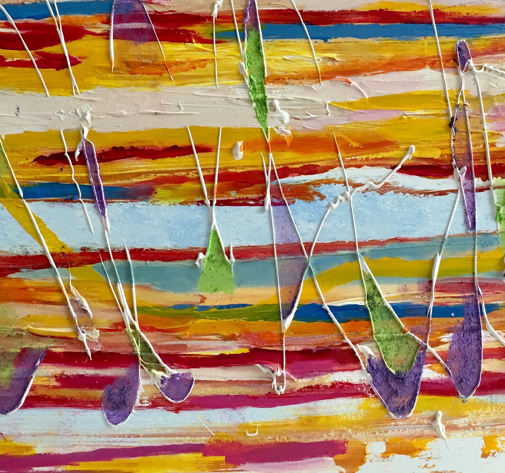 A painting of a colorful abstract painting on a white background.