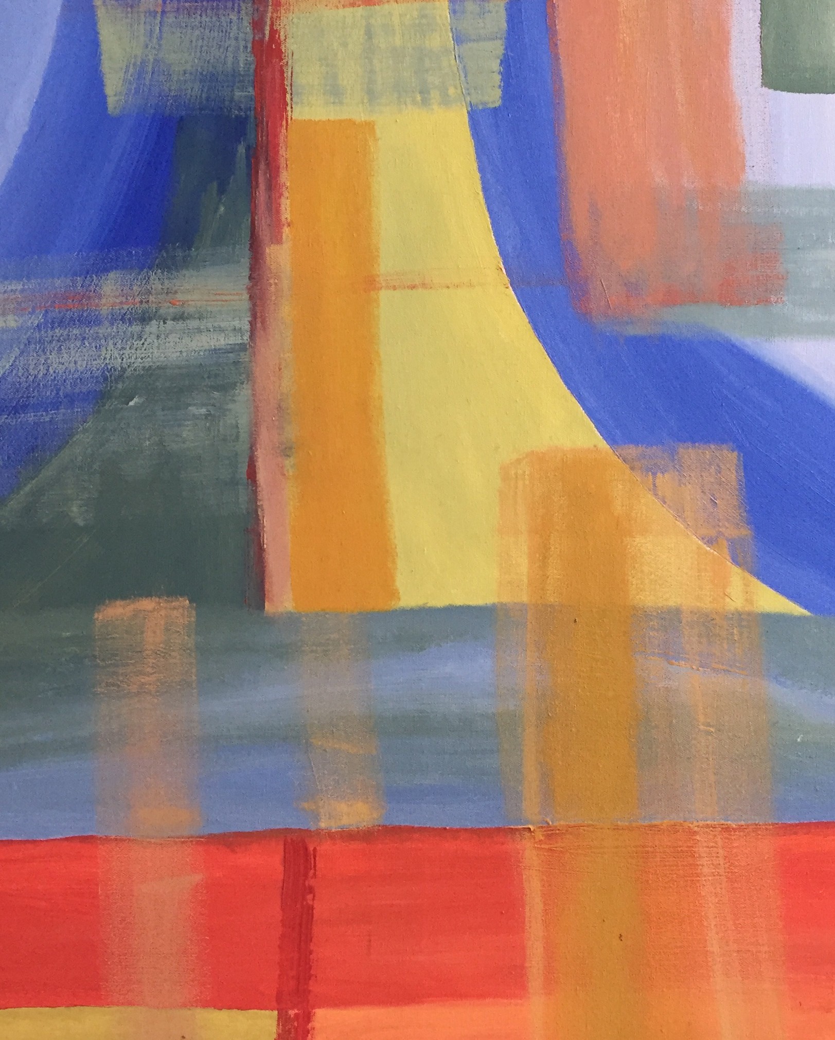 A painting of a colorful abstract painting on a canvas.