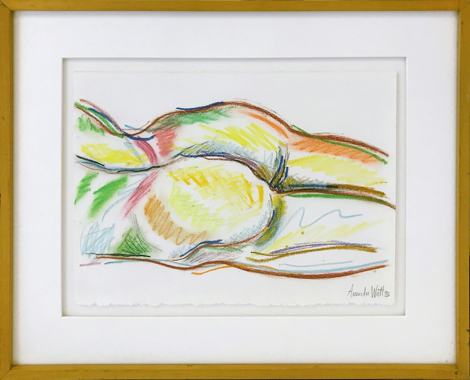 A watercolor painting of two lemons on a white surface.