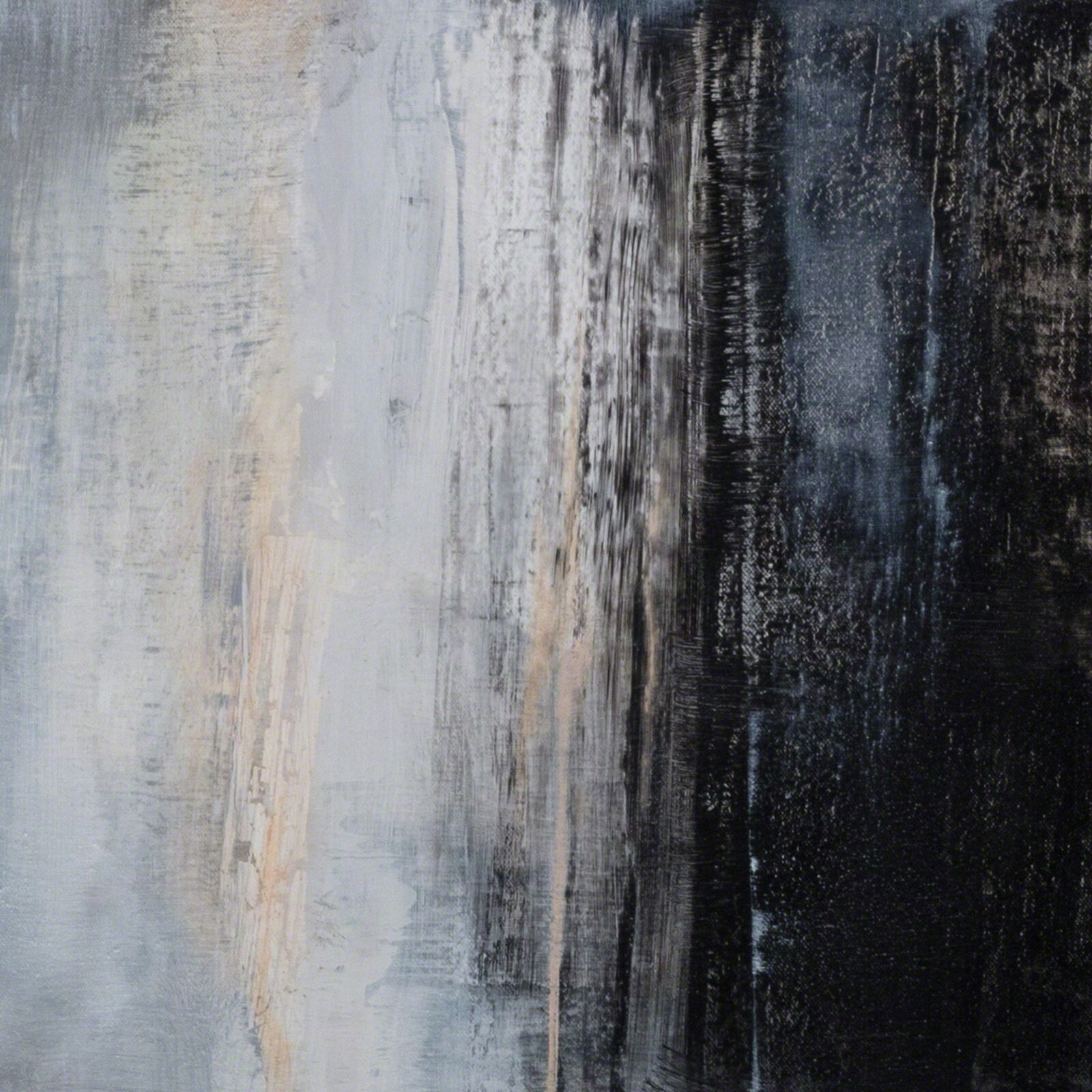 A painting of a group of people standing in front of a waterfall.