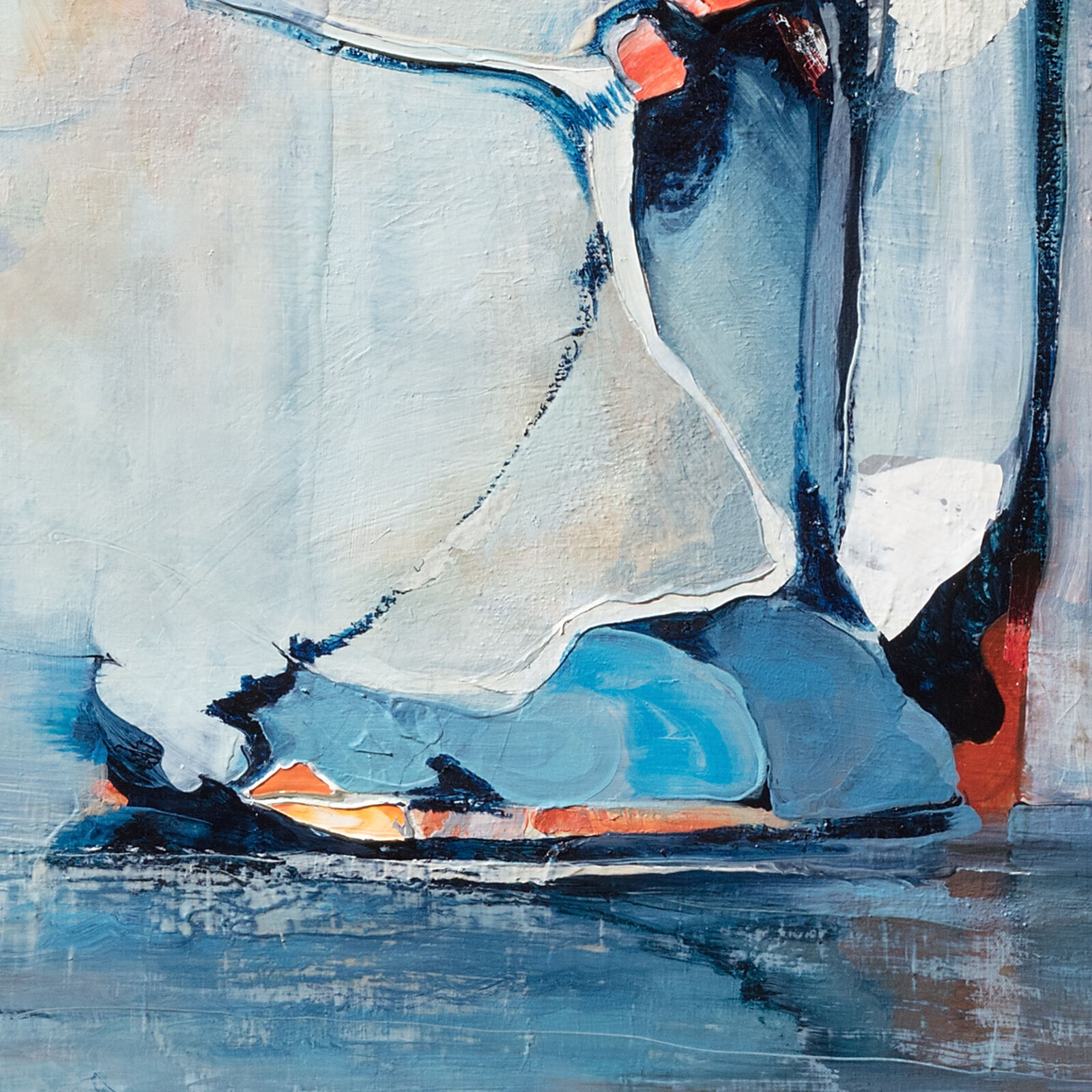 A painting of a sailboat in the water. 