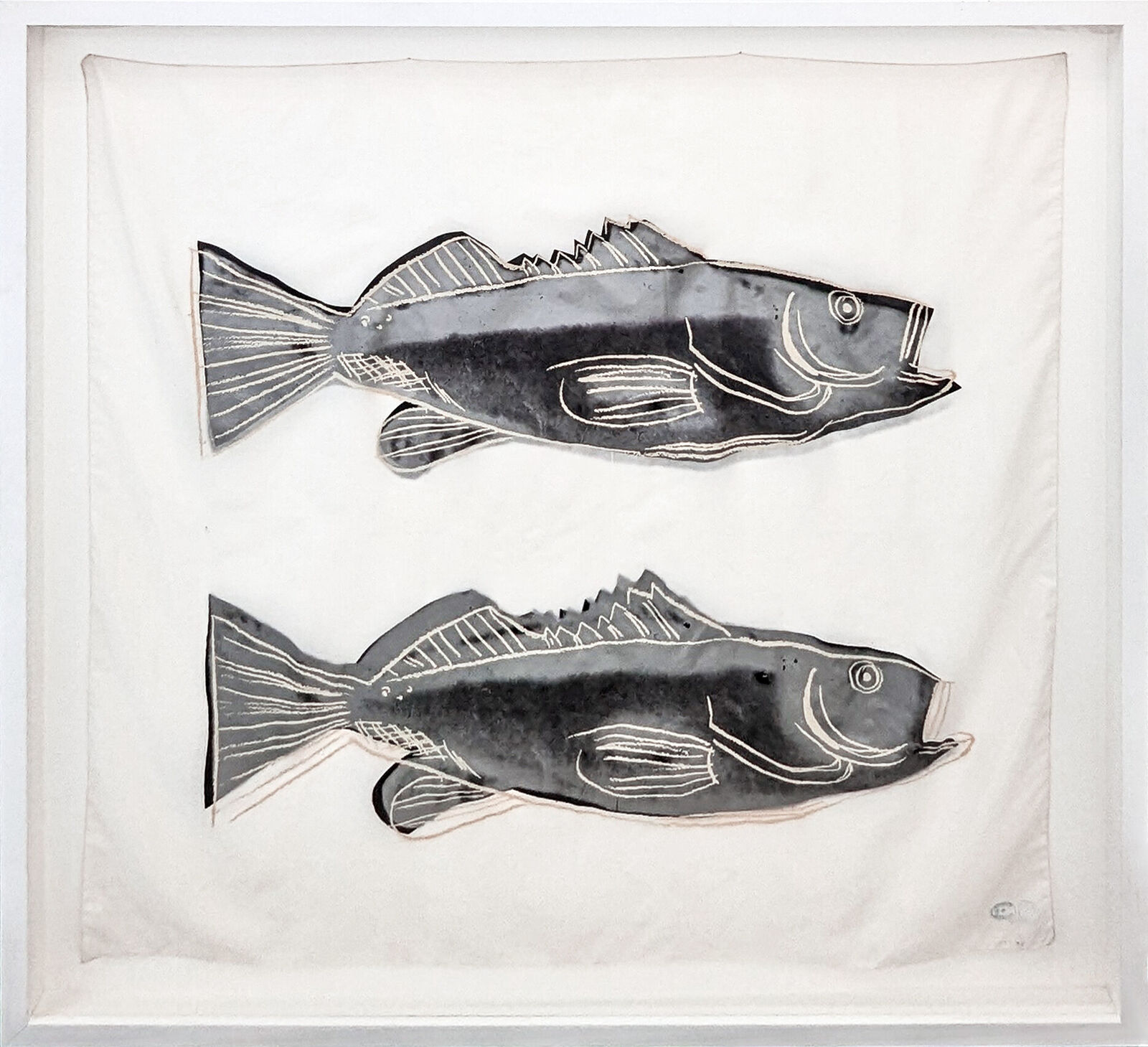 Artwork by Andy Warhol, Fish FS IIIA.40 (estate stamped silk scarf), Made of Screen Print On Silk Scarf 