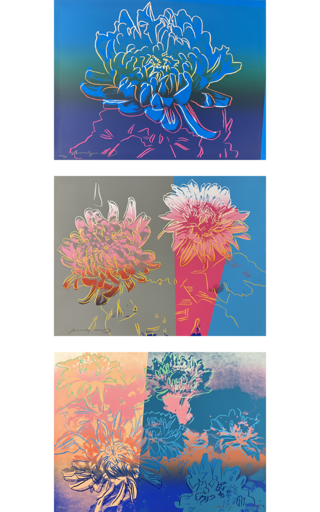 Artwork by Andy Warhol, Kiku, II.307-309, Made of Screenprint on Rives BFK Paper 